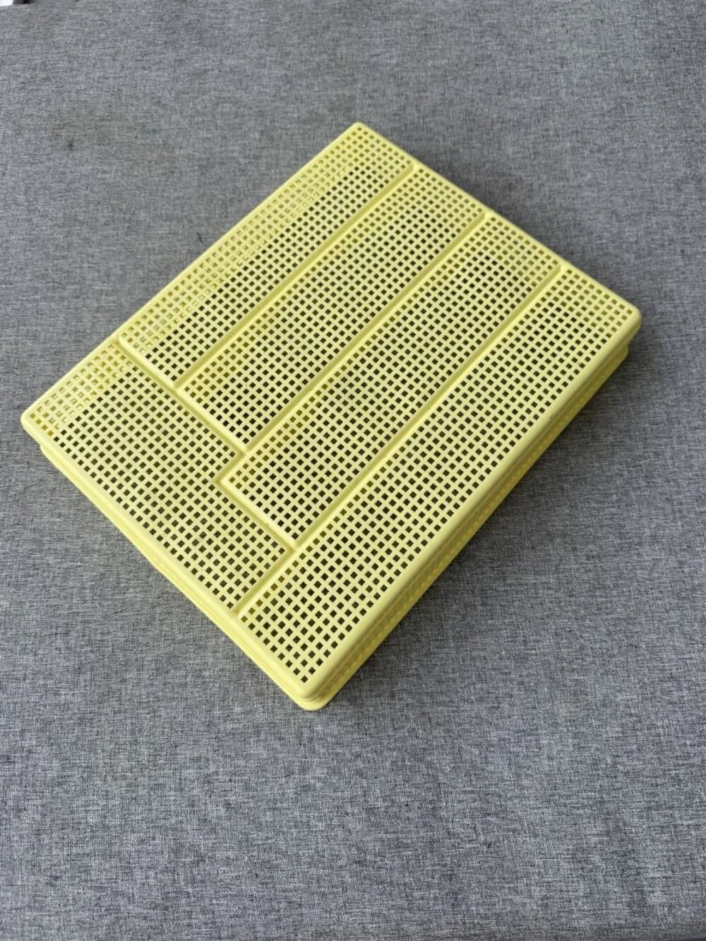 Vintage Yellow Plastic Mesh Silverware Tray Flatware Utensil Holder Mcm